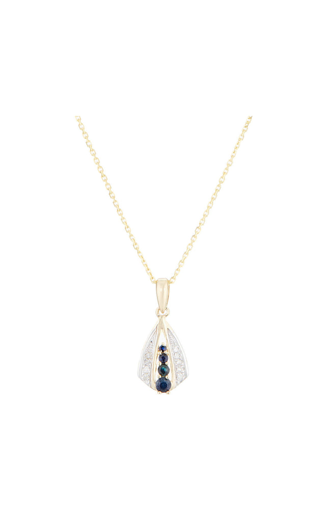 Pendentif Ambatoly - Or jaune 375/1000, diamant & saphir