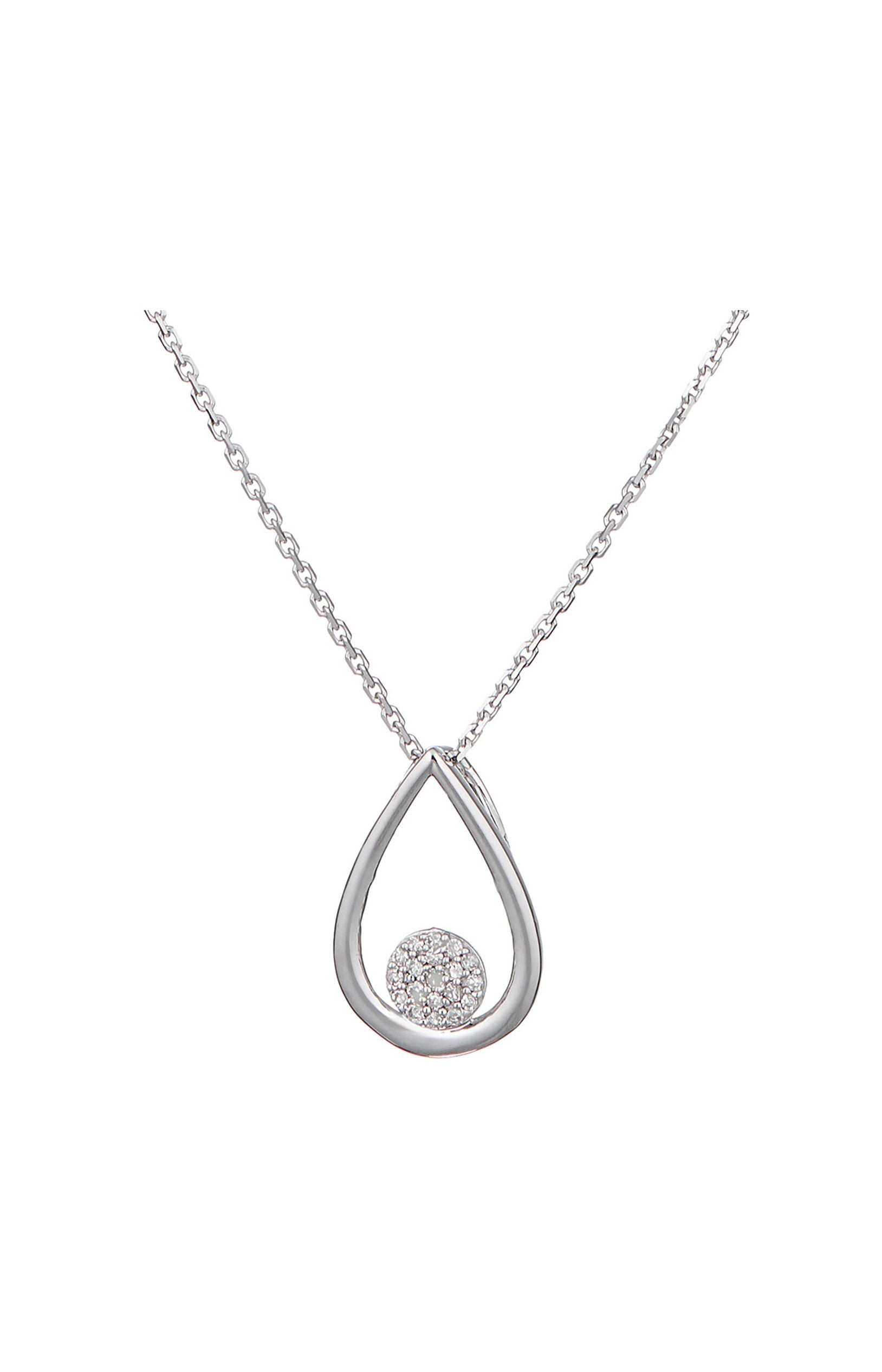 Pendentif Poire Deluxe - Or blanc 375/1000 & diamant