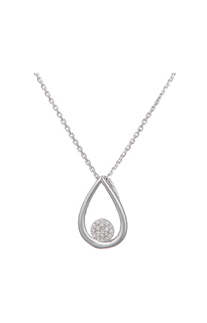 Pendentif Poire Deluxe - Or blanc 375/1000 & diamant