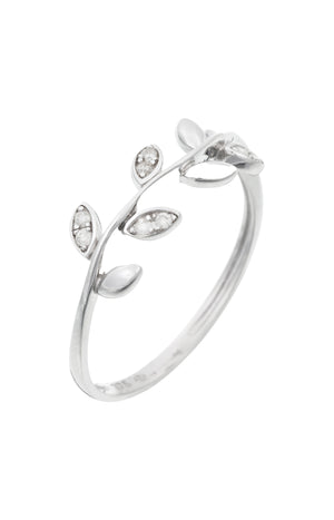 Bague Yilana - Or blanc 375/1000 & diamant