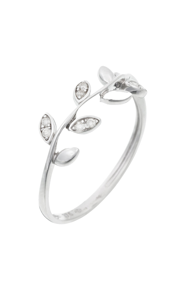 Bague Yilana - Or blanc 375/1000 & diamant
