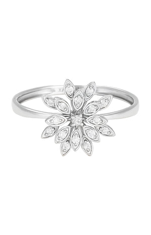 Bague Bouquet - Or blanc 375/1000 & diamant