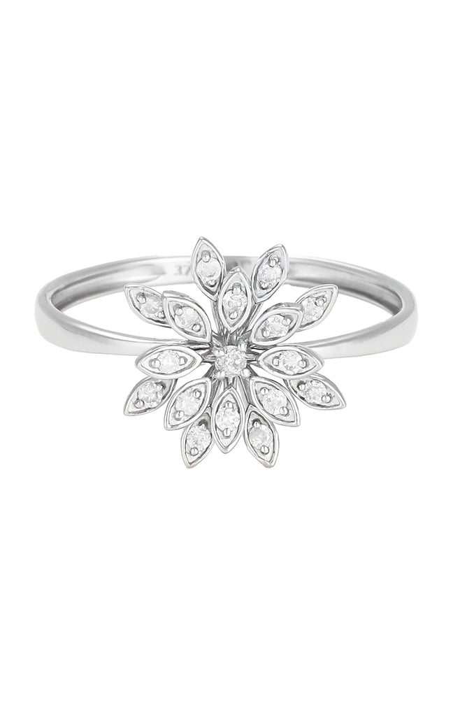 Bague Bouquet - Or blanc 375/1000 & diamant