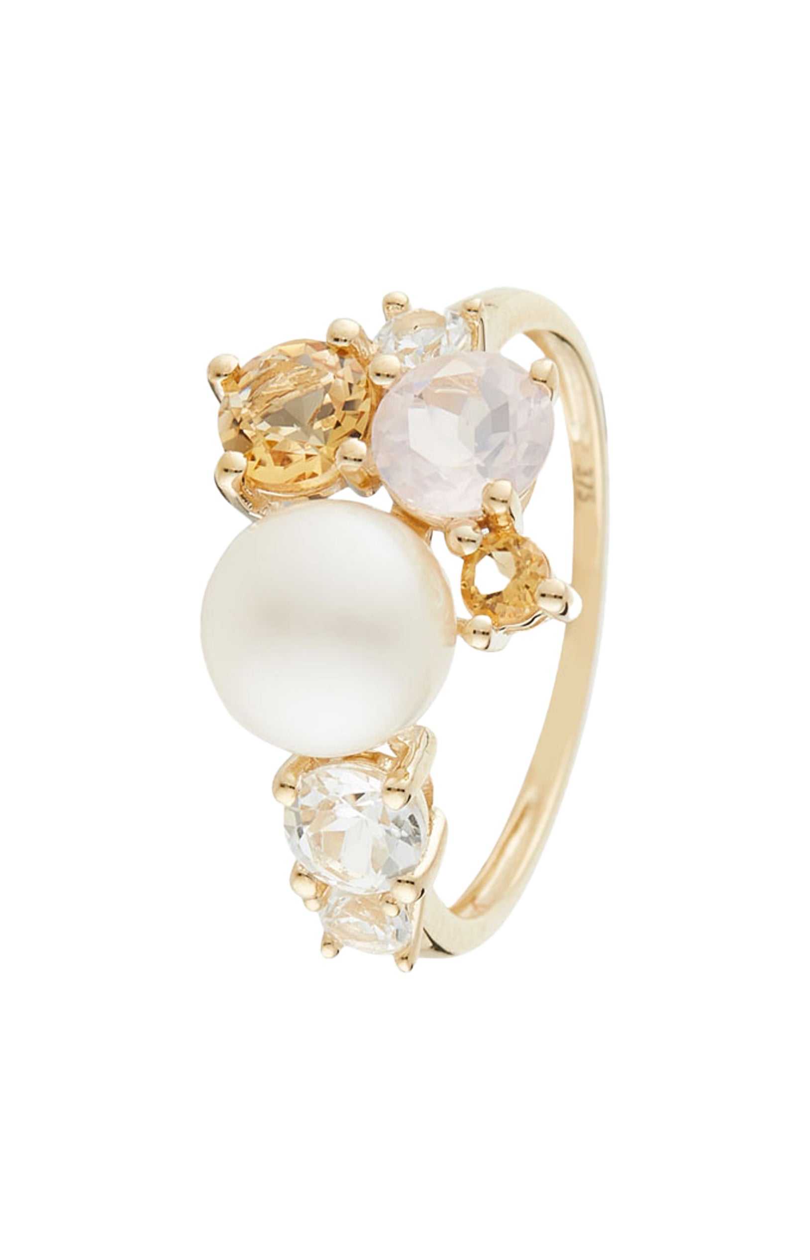 Bague Pikine - Or jaune 375/1000, topaze, citrine & quartz