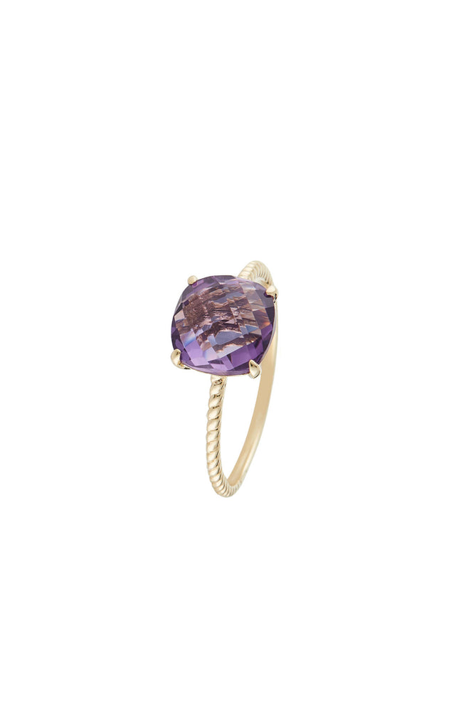Bague Ihosy - Or jaune 375/1000 & améthyste