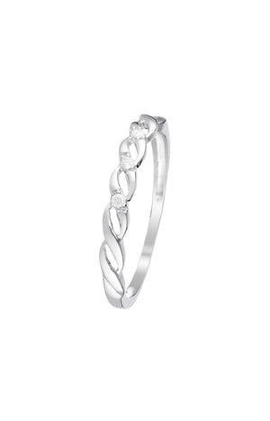 Bague Beautiful Twist – Or blanc 375/1000 & diamants