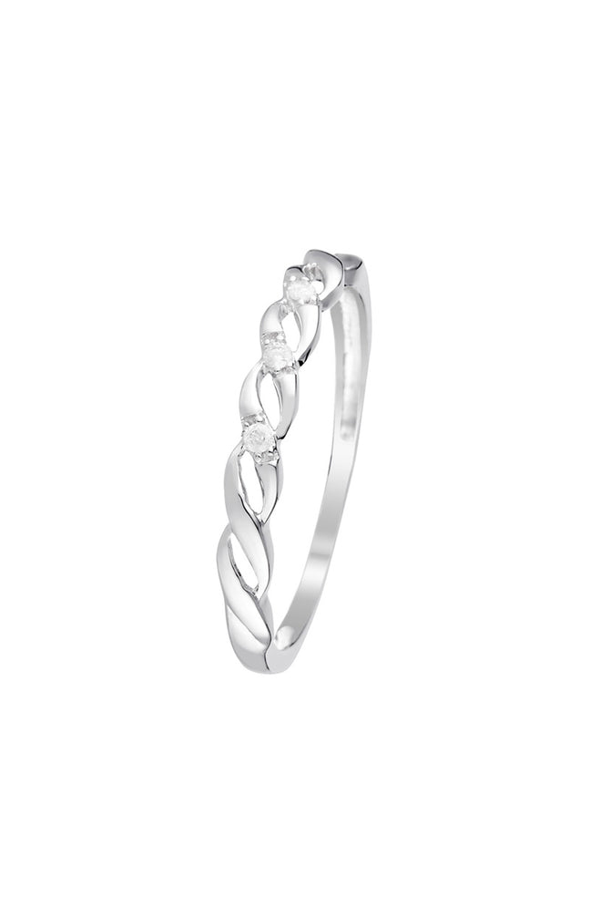 Bague Beautiful Twist – Or blanc 375/1000 & diamants