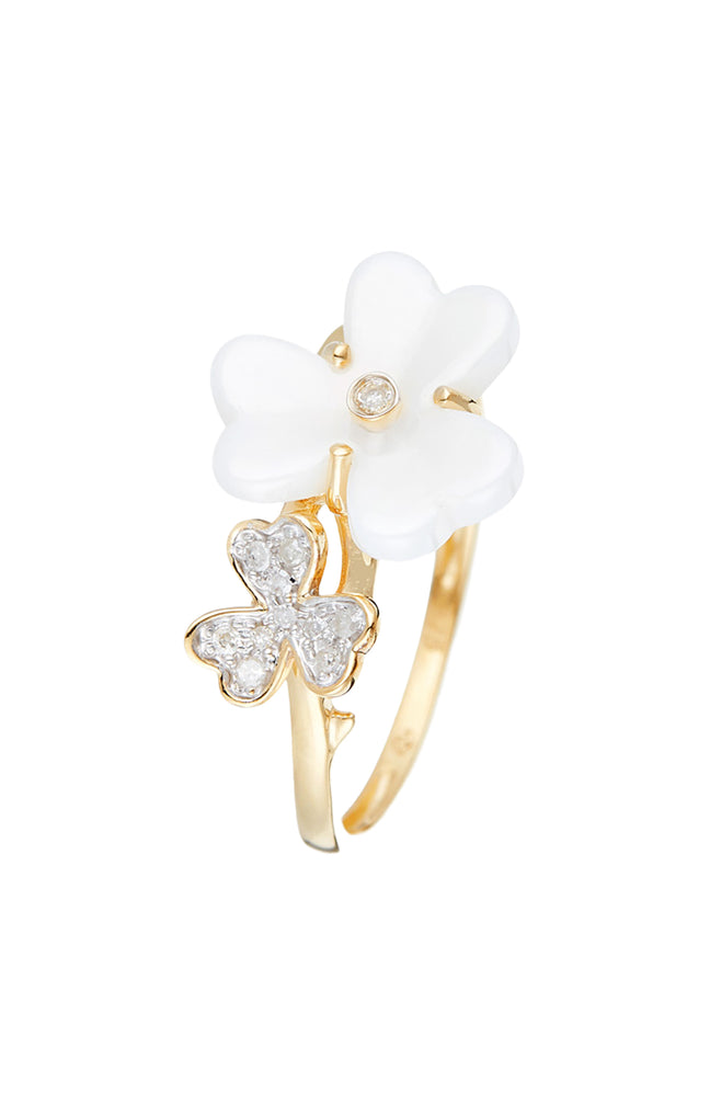 Bague Poetica - Or jaune 375/1000, diamant & céramique