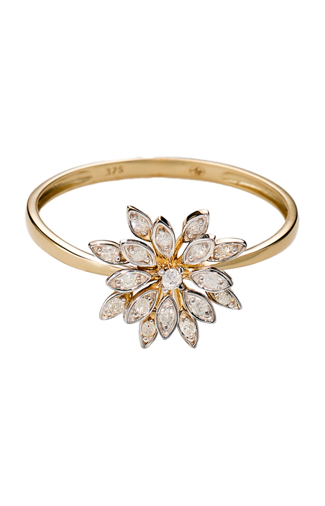 Bague Bouquet - Or jaune 375/1000 & diamant