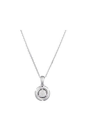 Pendentif Round & Round - Or blanc 375/1000 & diamant