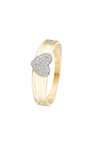 Bague Gravé dans mon Cœur – Or jaune 375/1000 & diamants