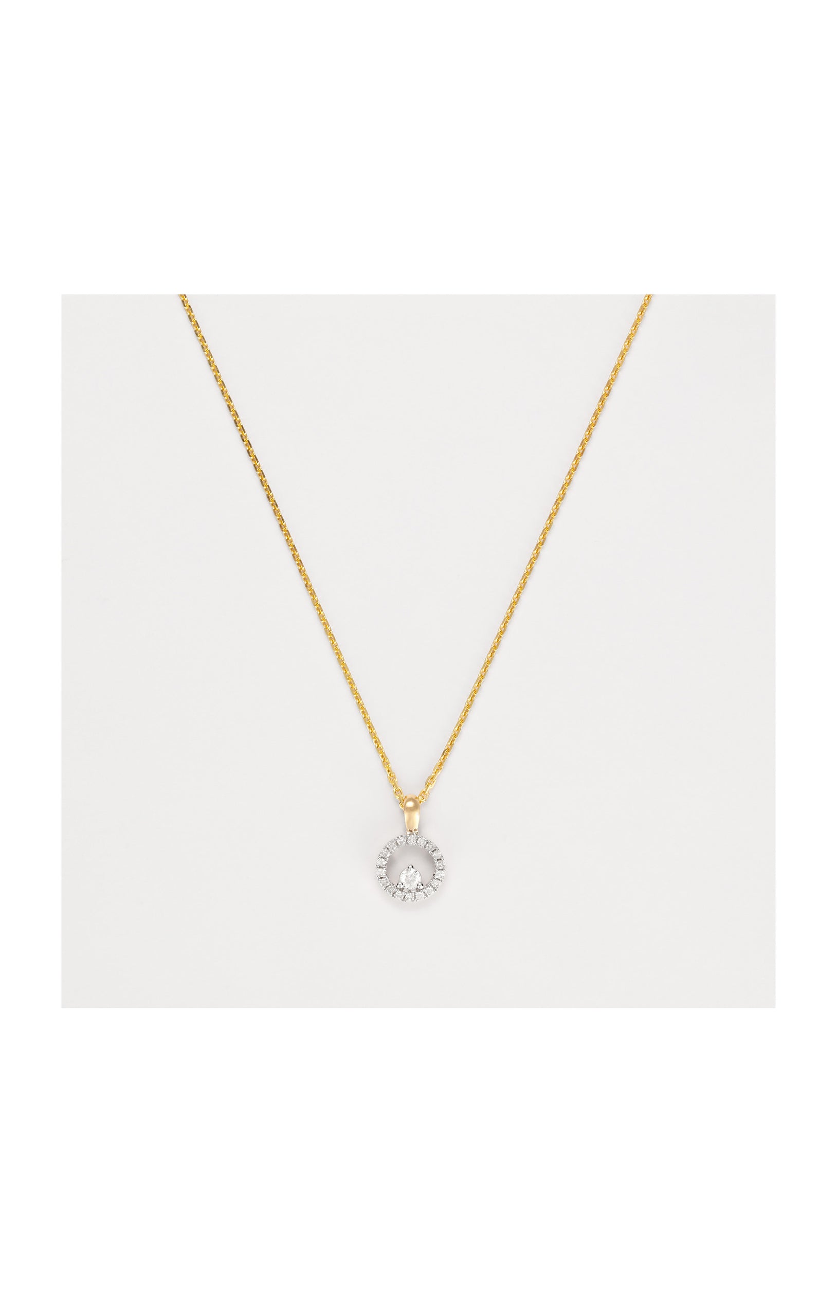 Pendentif - Ischia - Or blanc375/1000 & diamant