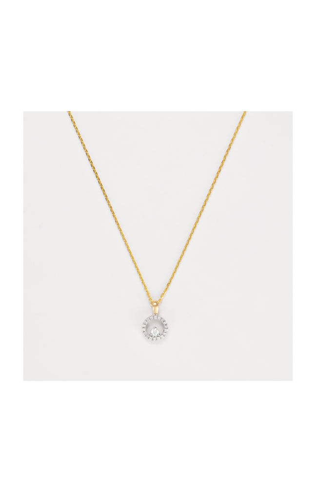 Pendentif - Ischia - Or blanc375/1000 & diamant