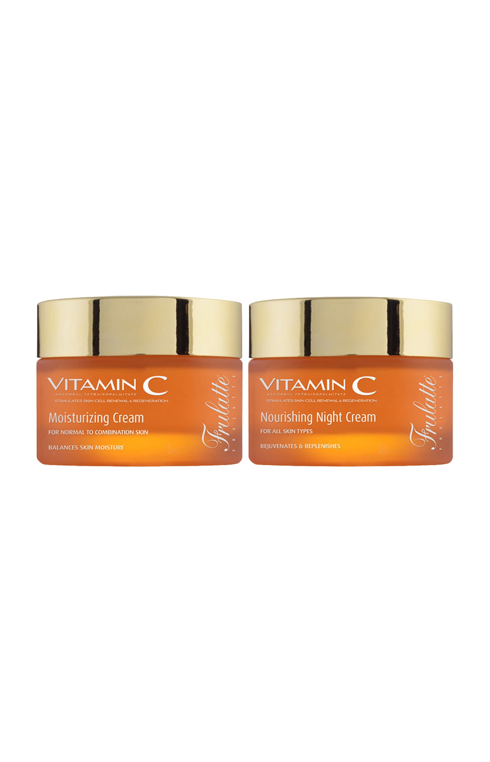 Crèmes hydratantes & nourrissantes - Vitamine C - Visage - Jour & nuit - 2 x 50 ml