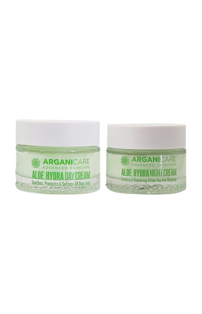 Crèmes adoucissantes, réparatrices & nourrissantes - Aloe vera - Visage - Jour & nuit - 2 x 50 ml