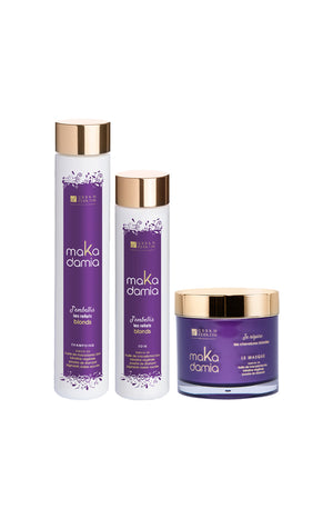 Routine sublimatrice - Makadamia - Cheveux blonds à blancs - 3 soins