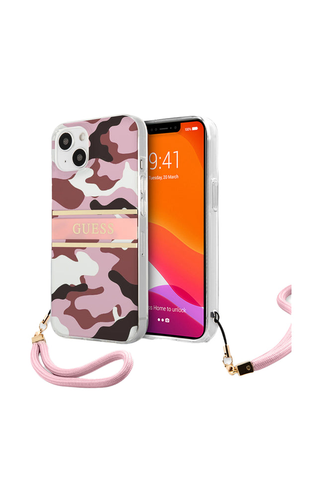 Coque de protection & cordon Guess - Iphone 13 - Rose