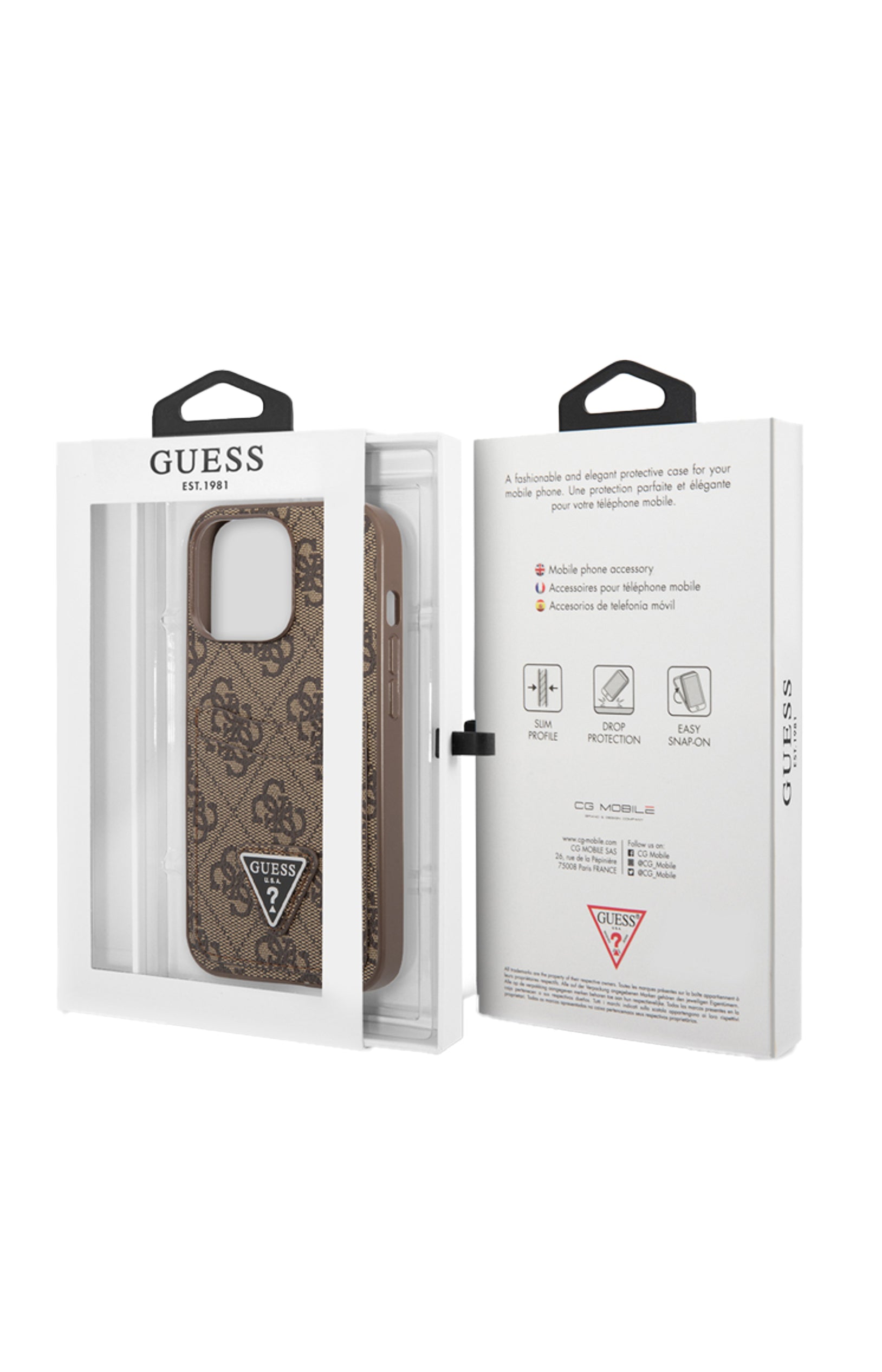 Coque de protection Guess - IPhone 14 Pro - Marron