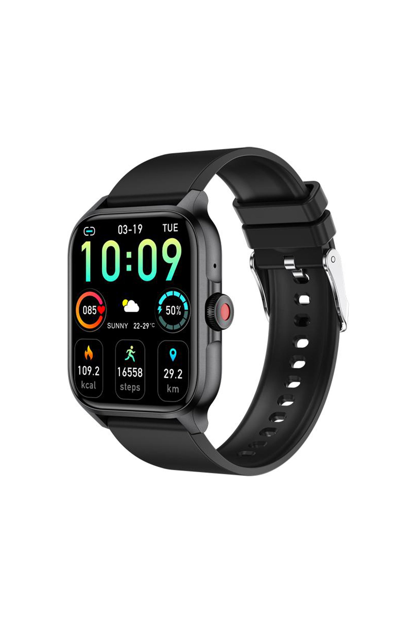 Montre connectée - Bluetooth 5.2 - Noire