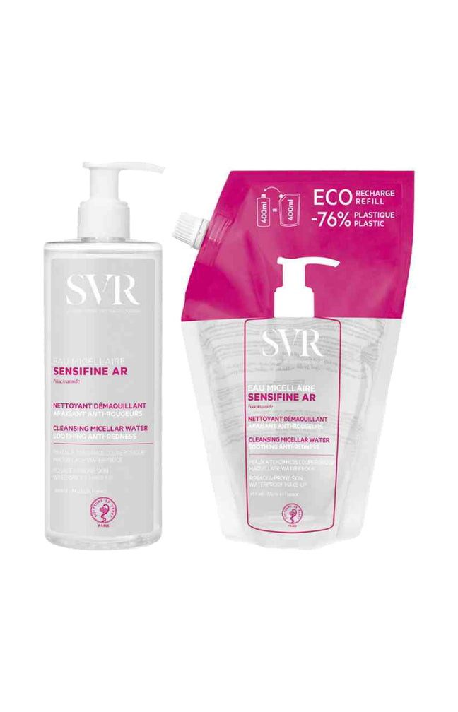 Eau micellaire apaisante anti-rougeurs & recharge - Sensifine AR - 2 x 400 ml