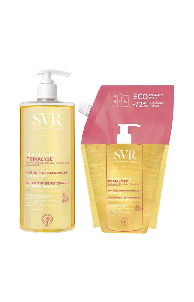 Huile lavante anti-irritation & recharge - Topialyse - Peaux sensibles à très sèches - 2 x 1 L