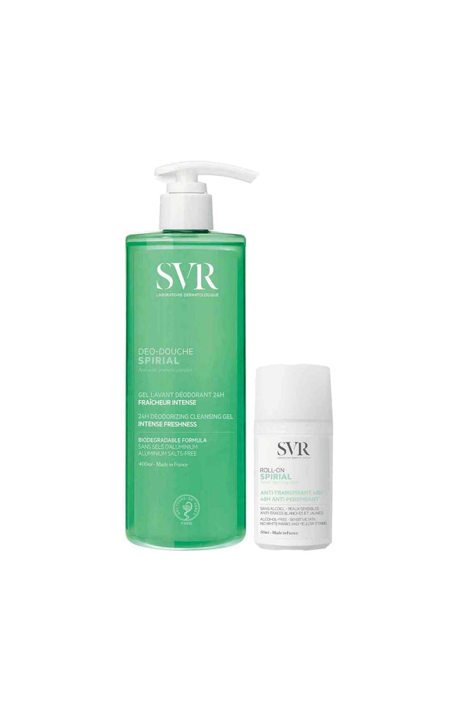 Gel lavant déodorant & déodorant roll-on - Spirial - 2 produits