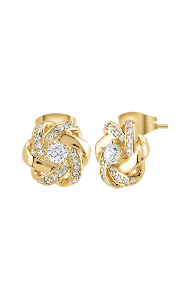 Boucles d'oreilles - Laiton & cristaux - Doré