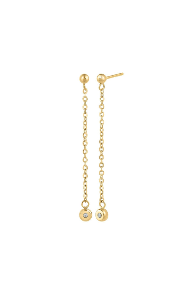 Boucles d'oreilles - Acier inoxydable & diamant - Doré