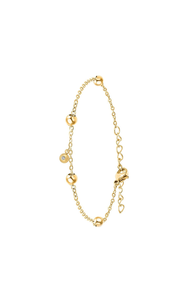 Bracelet - Acier inoxydable & diamant blanc - Doré