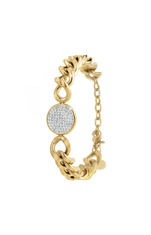 Bracelet - Acier inoxydable & cristaux - Doré