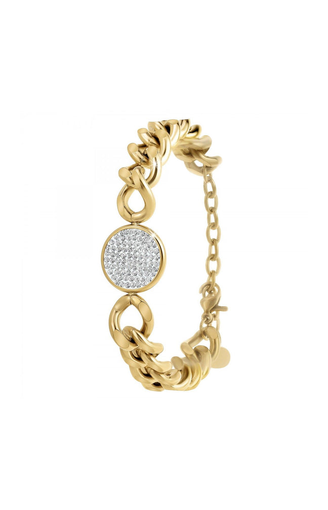 Bracelet - Acier inoxydable & cristaux - Doré