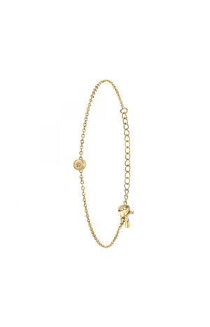 Bracelet - Laiton & diamant - Doré