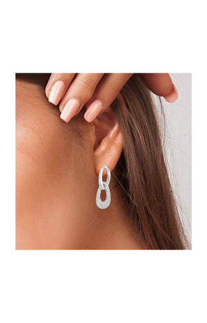 Boucles d'oreilles pendantes - Zirconium - Argenté