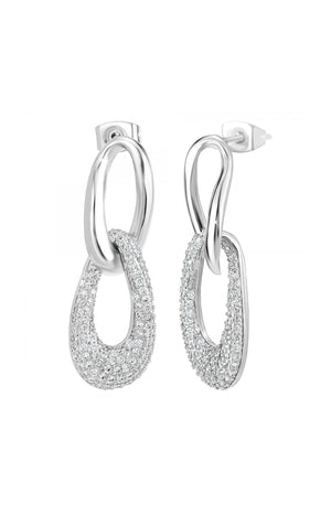 Boucles d'oreilles pendantes - Zirconium - Argenté