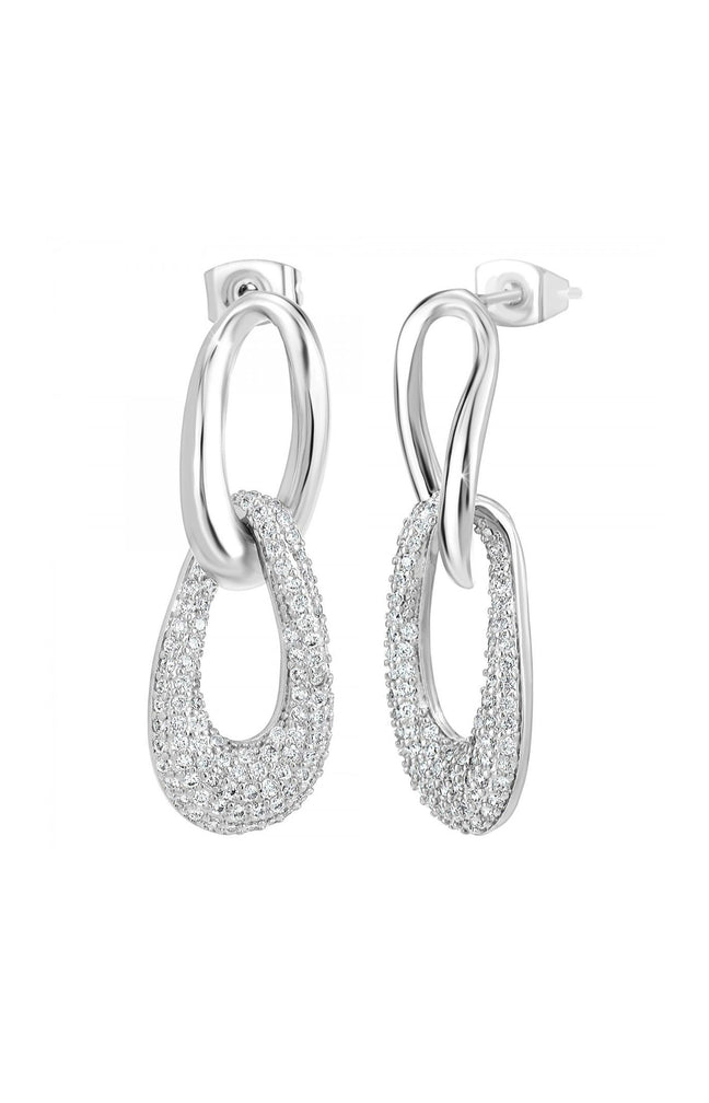 Boucles d'oreilles pendantes - Zirconium - Argenté