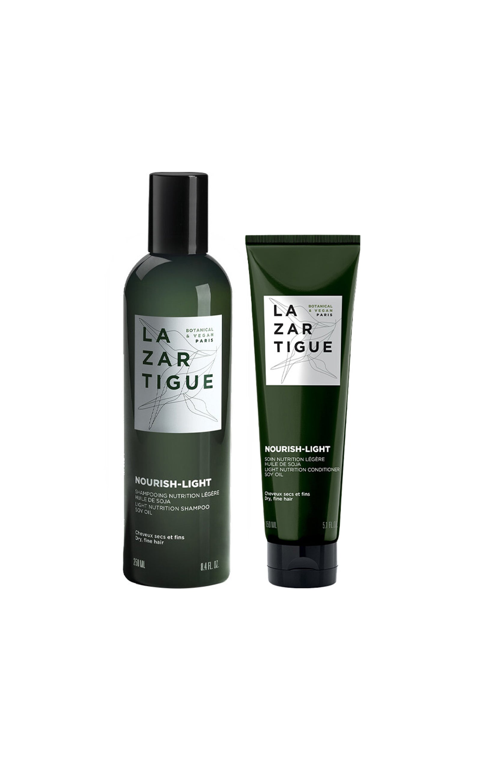 Shampoing & après-shampoing nutrition légère - huile de soja - Cheveux secs & fins