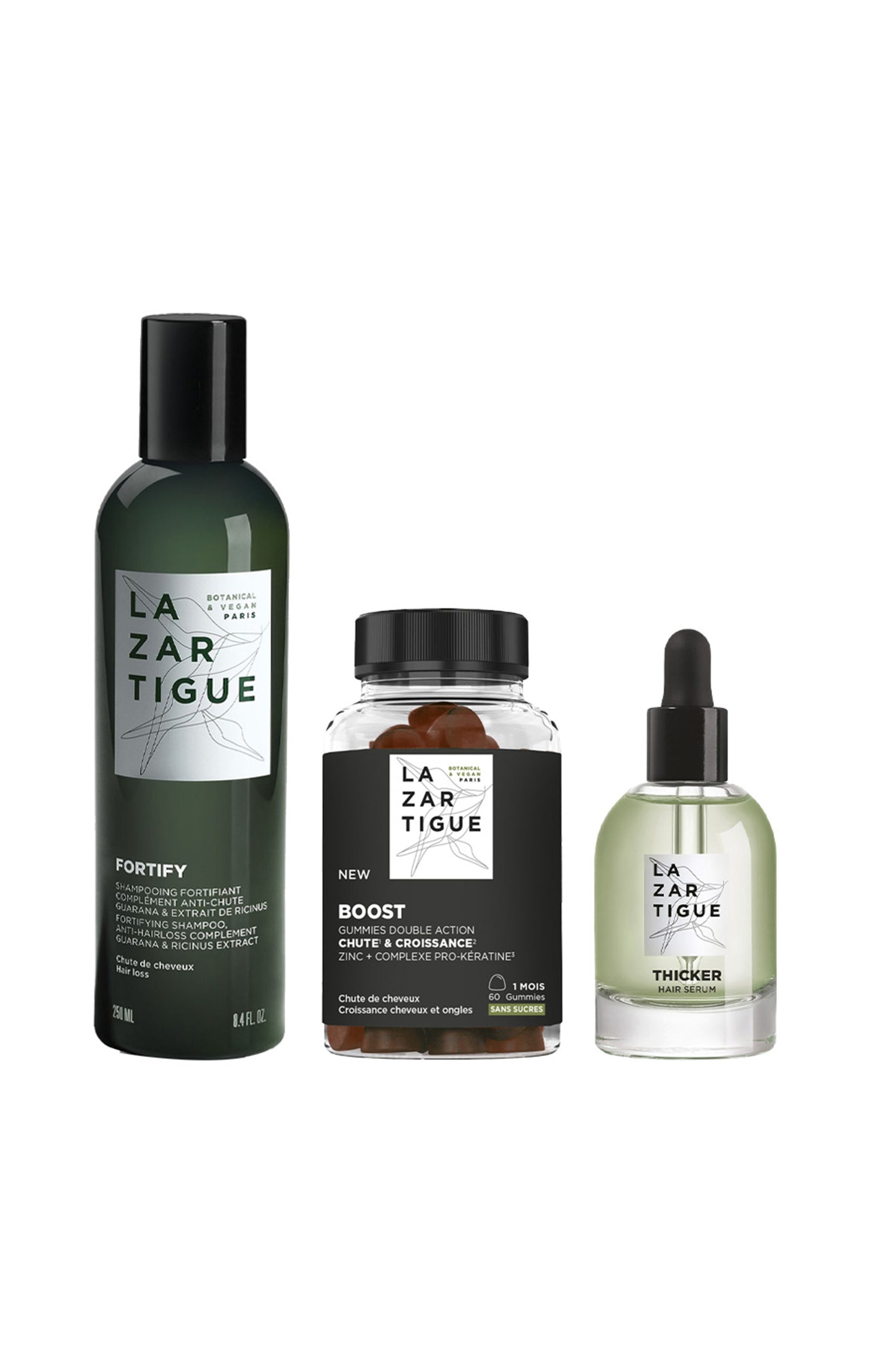 Routine anti-chute & densité - Boost, ricin & Thicker - 3 produits