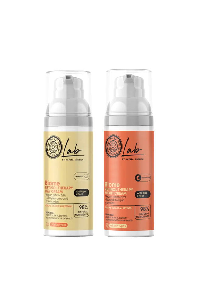 Crèmes anti-âge - Rétinol vegan - Jour & nuit - Visage - 2 x 50 ml