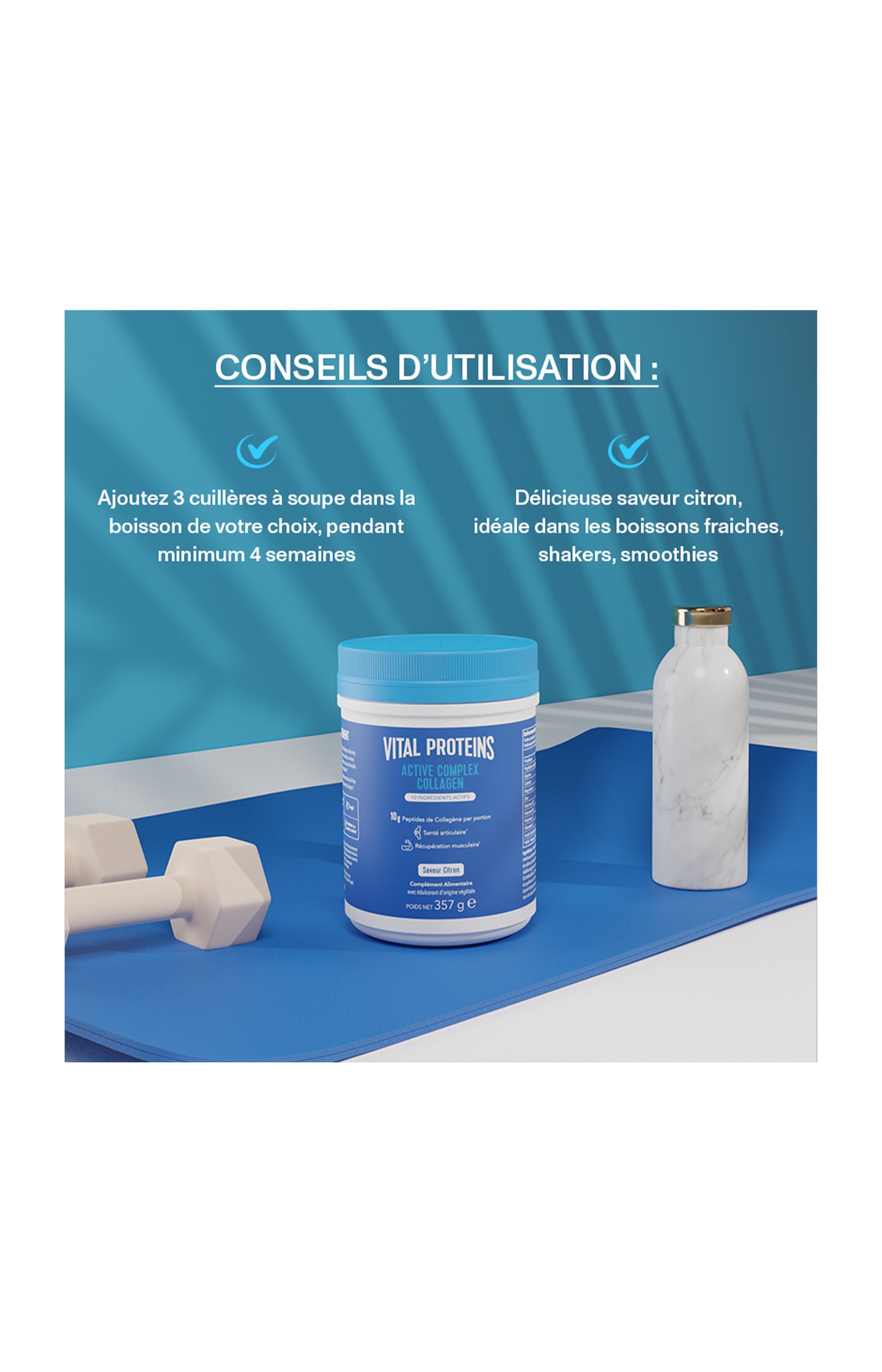 Collagène Active Complex - Citron - Muscles & articulation - 357 g