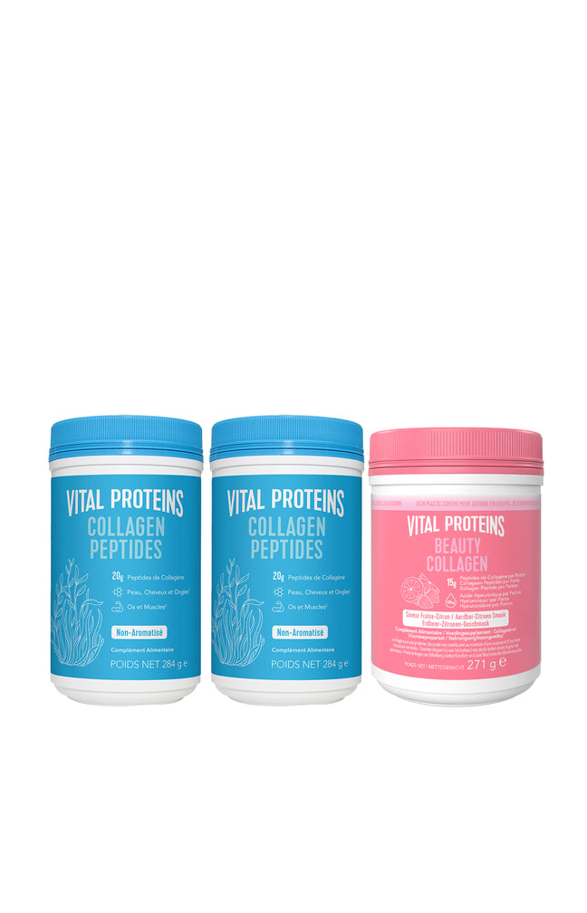 Collagène peptides - Goût Neutre + Collagène beauté fraise & ciron offert