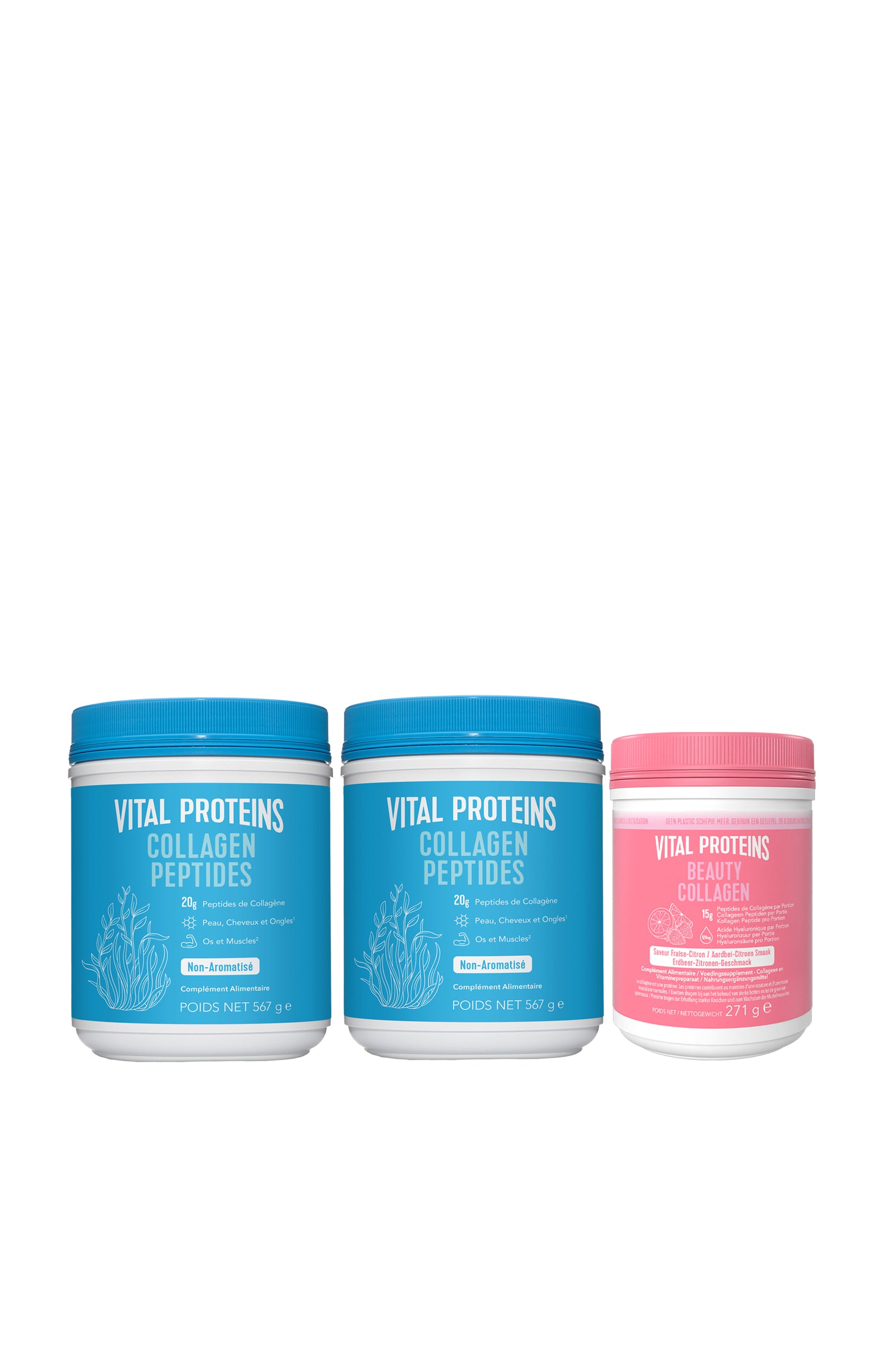 Collagène peptides - Goût Neutre - Grand format + Collagène beauté fraise & citron offert