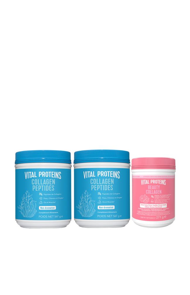 Collagène peptides - Goût Neutre - Grand format + Collagène beauté fraise & citron offert