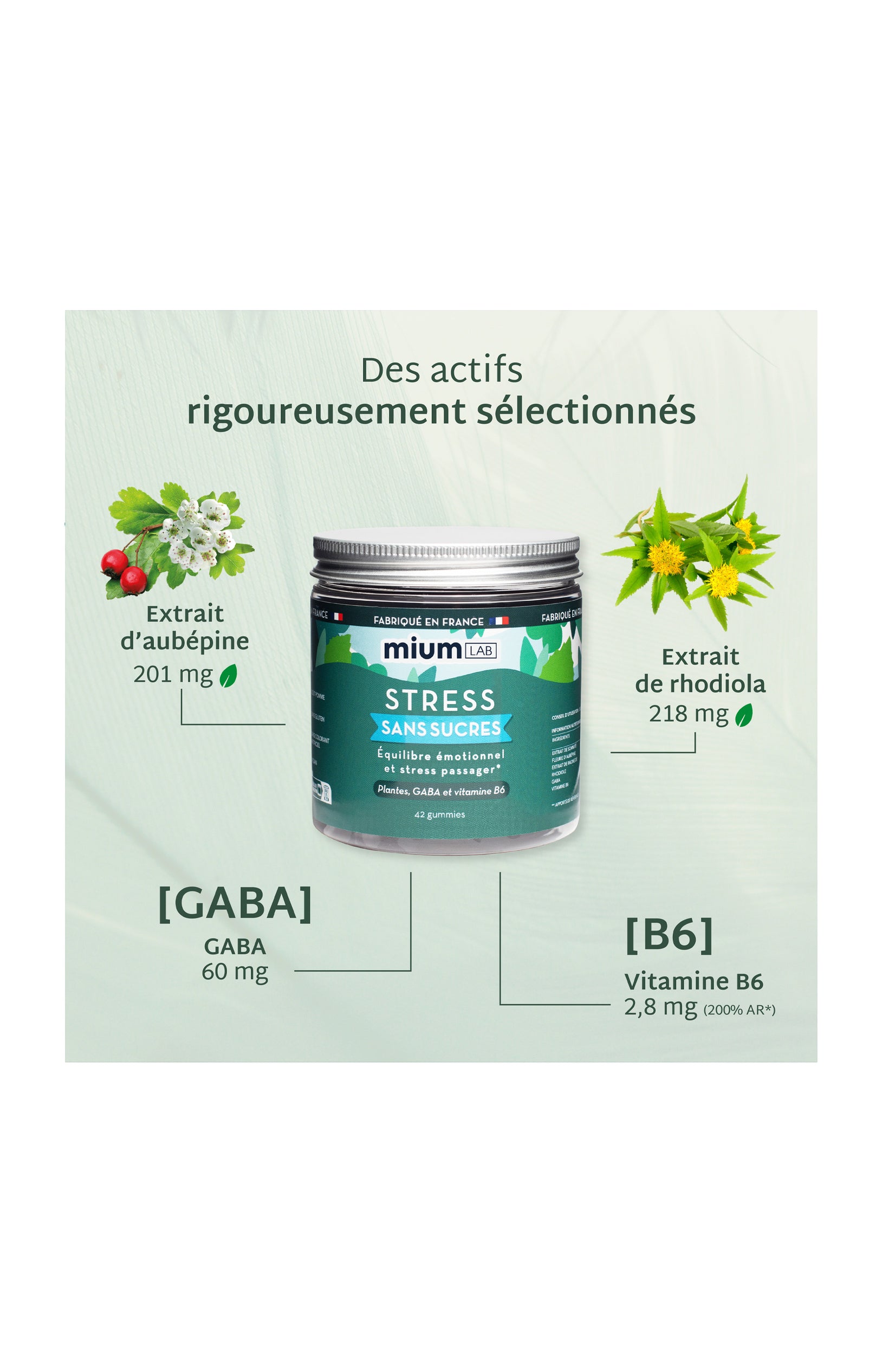 Cure gummies stress - Pomme verte - Sans sucres - 3 mois