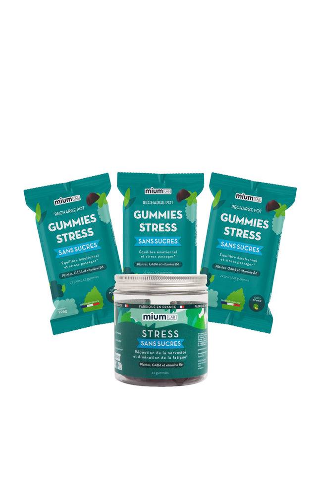 Cure gummies stress - Pomme verte - Sans sucres - 3 mois
