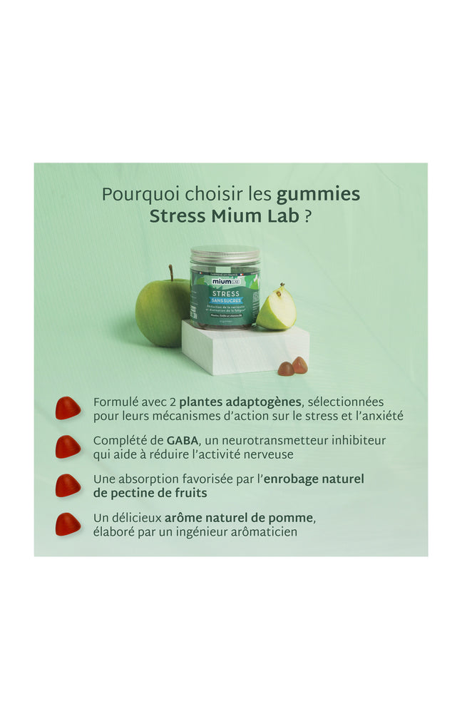Cure gummies stress - Pomme verte - Sans sucres - 3 mois