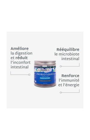 Cure gummies inconforts digestifs - Probiotiques - Sans sucres - Mûre - 2 mois