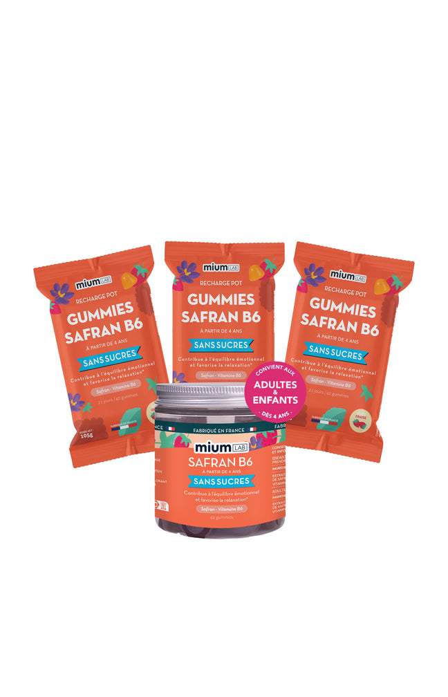 Cure concentration & relaxation - Safran B6 - Sans sucres - Fraise - Enfant - 3 mois