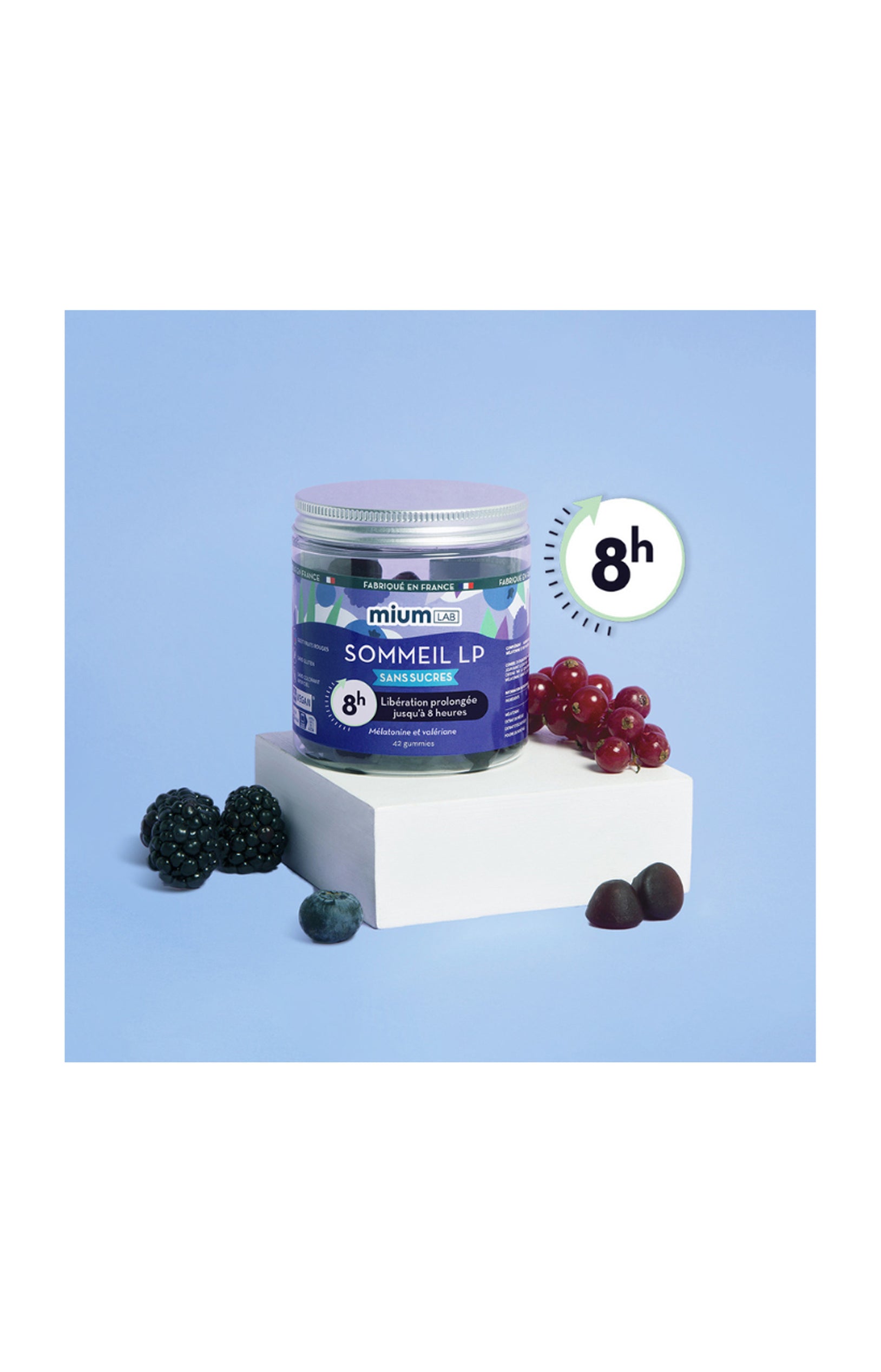 Cure gummies sommeil - Anti réveils nocturnes - Sans sucres - Fruits rouges - 3 mois