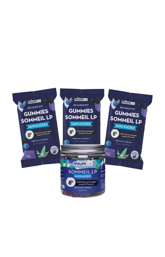 Cure gummies sommeil - Anti réveils nocturnes - Sans sucres - Fruits rouges - 3 mois
