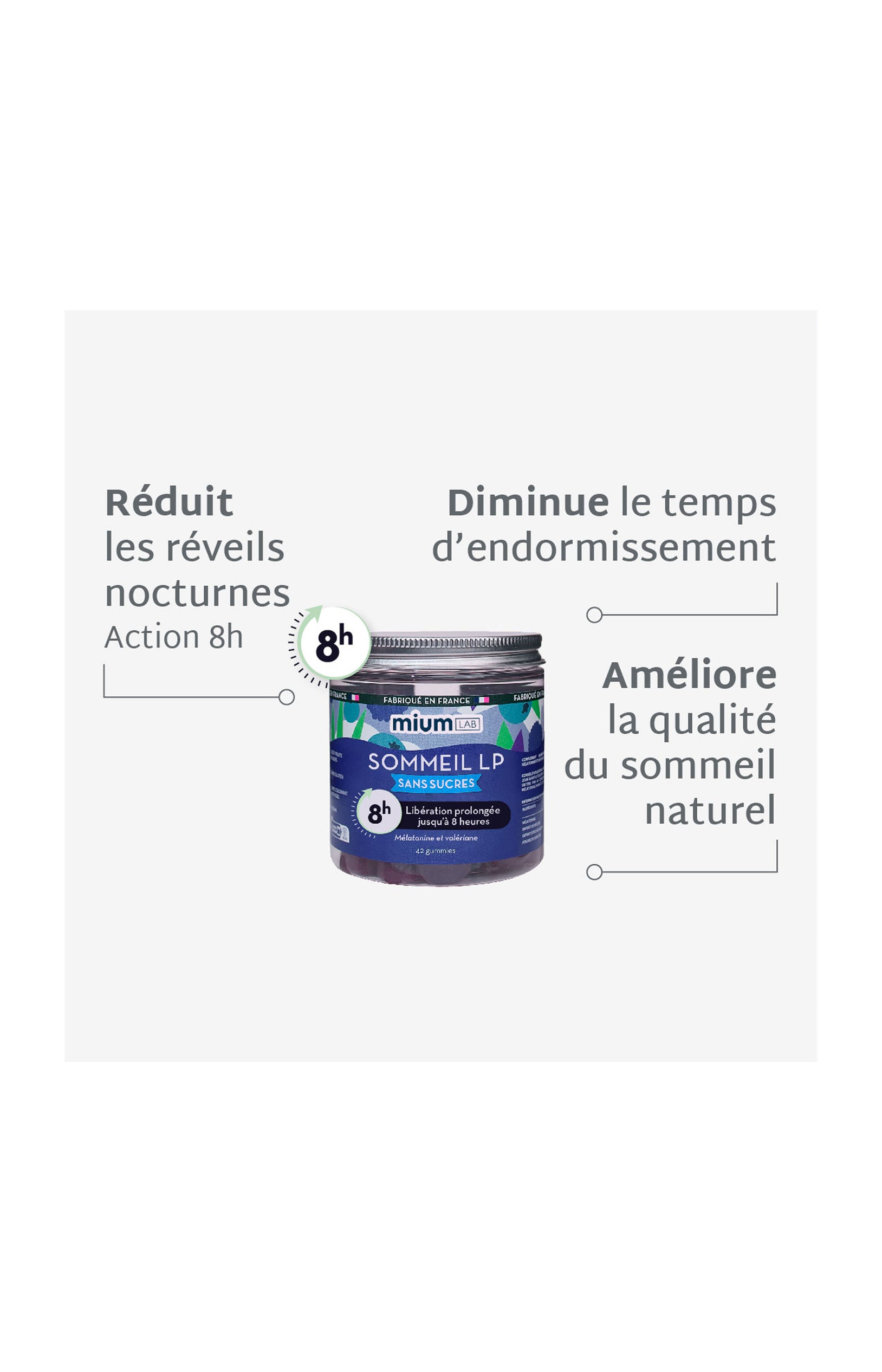 Cure gummies sommeil - Anti réveils nocturnes - Sans sucres - Fruits rouges - 3 mois